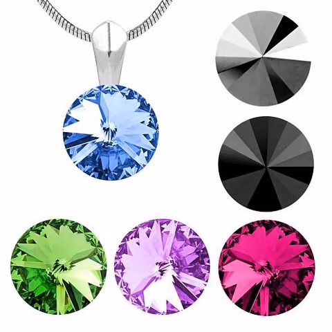 Strieborný prívesok so Swarovski Crystals rivoli – SILVEGO.sk