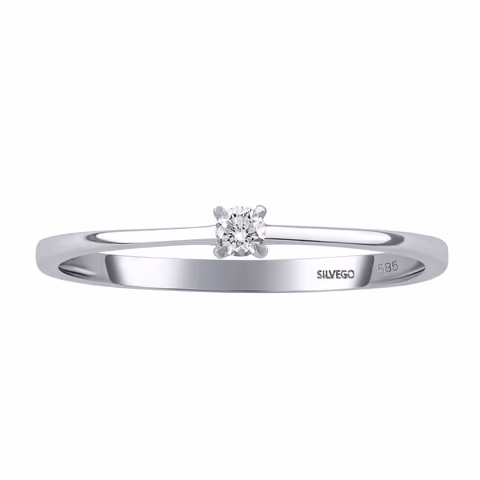 Zlatý zásnubný prsteň Riley z bieleho zlata s diamantom 0,05 ct – SILVEGO.sk