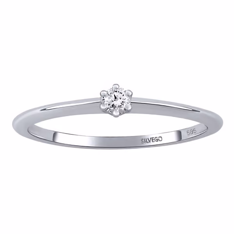 Zlatý zásnubný prsteň Beanie z bieleho zlata s diamantom 0,05 ct – SILVEGO.sk