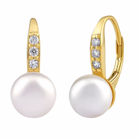 Silvego pozlátené náušnice Cassidy s perlou Swarovski – Silvego.sk