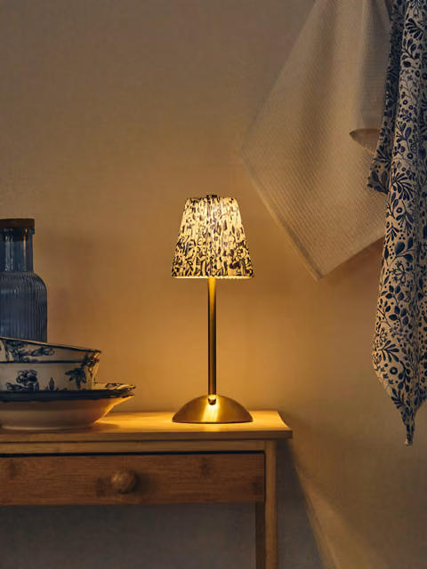 Stolná lampa so vzorovaným tienidlom - zlatá – Sinsay