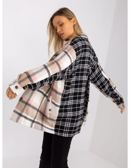 Dámska hnedo-čierna kockovaná košeľa s vreckami AUDRA – TheyWear.sk