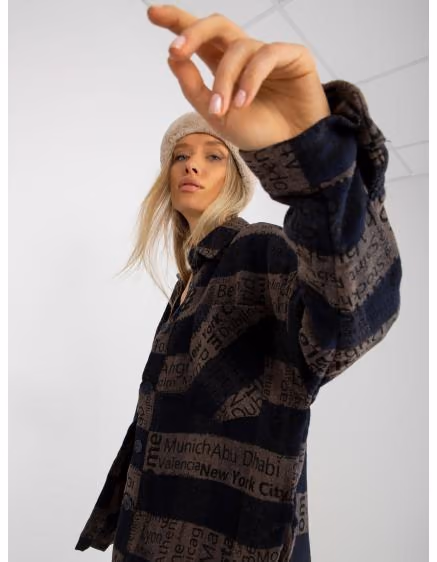 Dámska námornícky modrá kockovaná košeľa s vreckami CHITA – TheyWear.sk