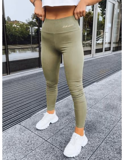 Dámske zelené rebrované legíny LOOK AT ME – TheyWear.sk