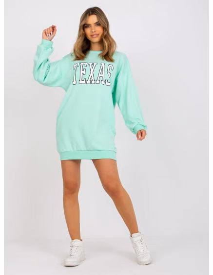 Dámska svetlozelená dlhá oversize mikina s potlačou KANE – TheyWear.sk