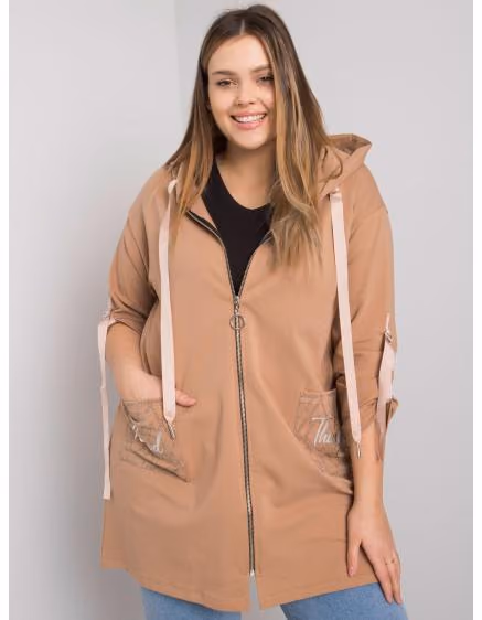 Dámska hnedá mikina na zips ZURICH – TheyWear.sk