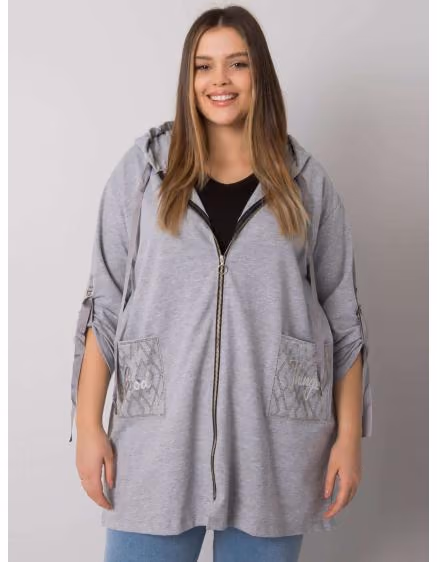 Dámska sivá melanžová mikina na zips ZURICH – TheyWear.sk