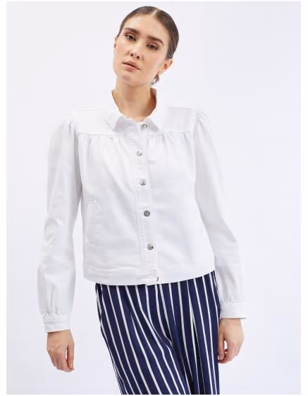 Biela dámska džínsová bunda – TheyWear.sk