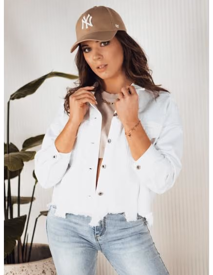Biela nadrozmerná oversize džínsová bunda MOLI – TheyWear.sk