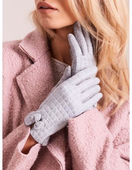 Dámske šedé kockované rukavice JANE – TheyWear.sk