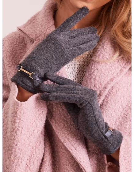 Dámske tmavošedé rukavice so sponou MADALYN – TheyWear.sk