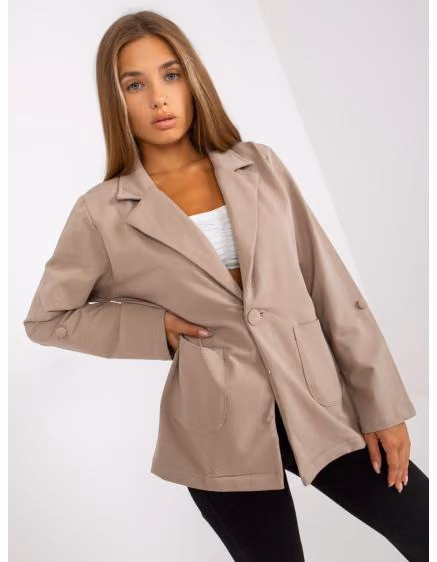 Tmavo béžové dámske sako RUE PARIS – TheyWear.sk