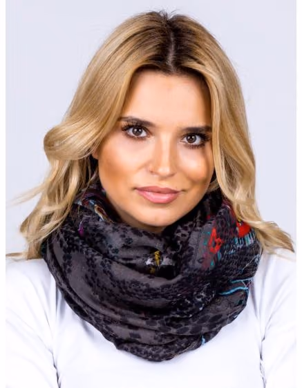 Dámska grafitovo-čierna vzorovaná šatka TREY – TheyWear.sk
