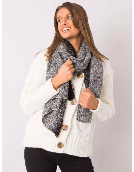Dámska čiernobiela pletená šatka ANNA – TheyWear.sk