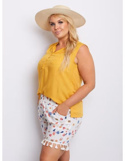 Dámske biele šortky plus size – TheyWear.sk