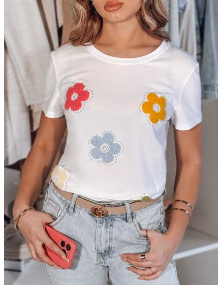 Dámske biele kvetinové tričko DAISYLA – TheyWear.sk