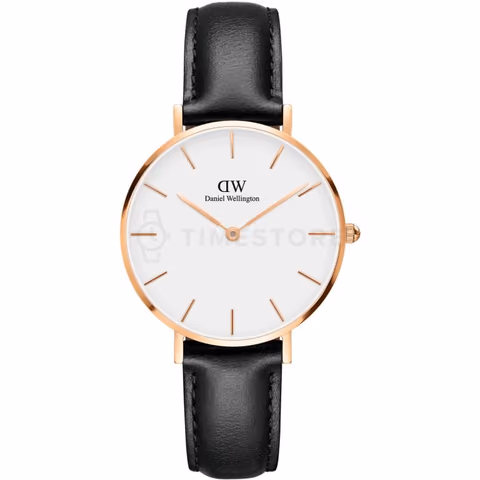 Daniel Wellington dámske hodinky čierne s koženým remienkom – TimeStore.sk